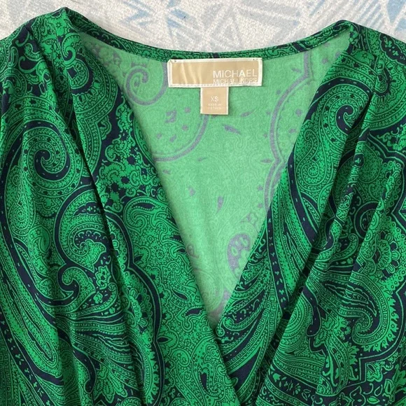 Michael Kors Green Faux Wrap Dress - Picture 4 of 6